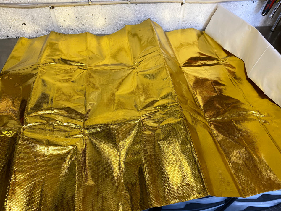 Adhesive Backed Aluminized Fiberglass Heat Sheet - (Gold, 24 x 48 Inch)