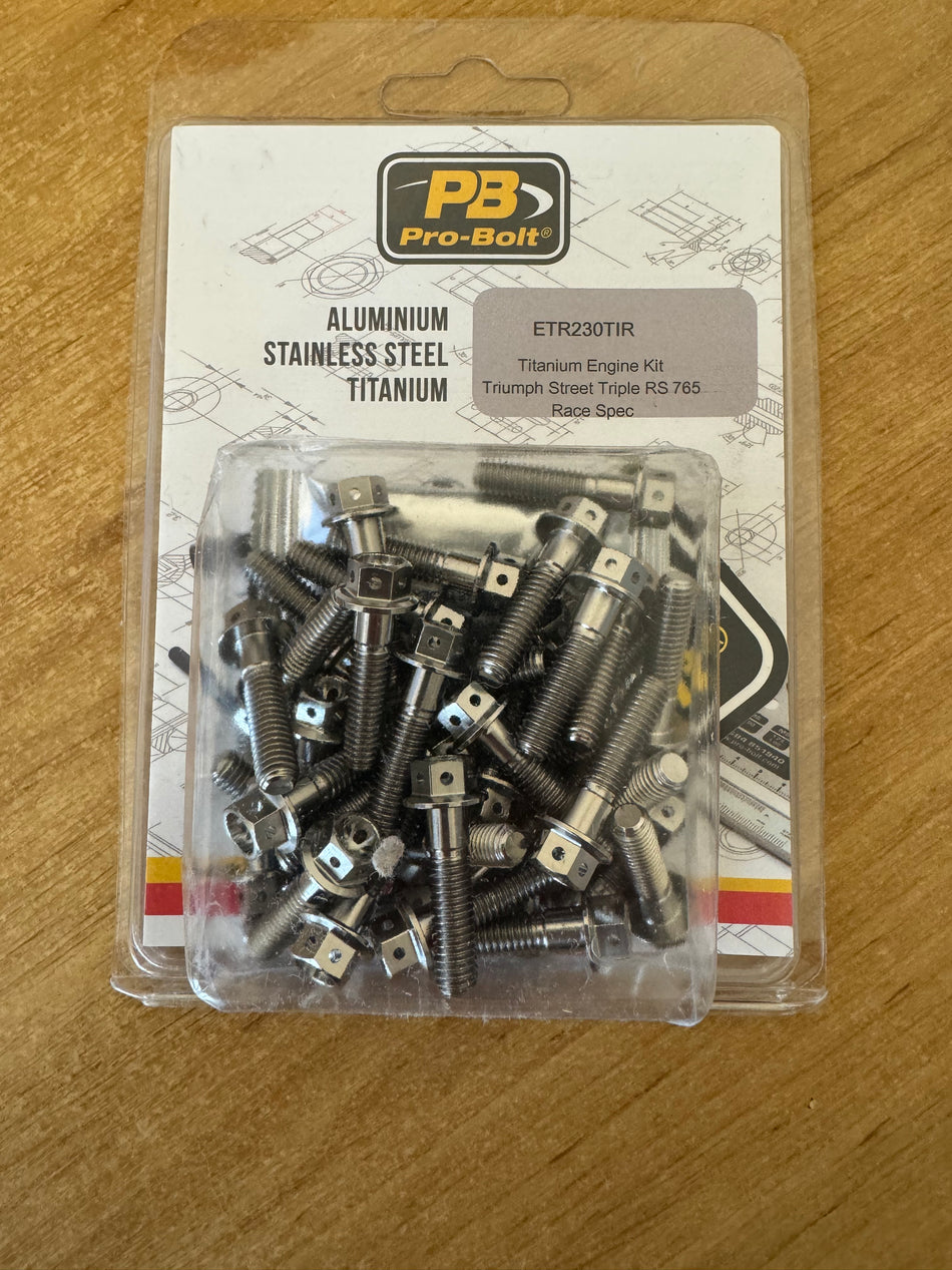 Street Triple 765RS 2017> Titanium Engine Bolt Kit (Race Spec)