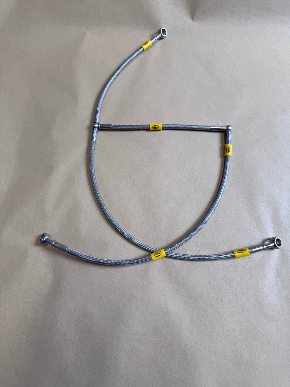 Aprilia RS660 2021-2025 ABS Delete 'H' Layout Brake Lines HEL Stainless Steel Braided
