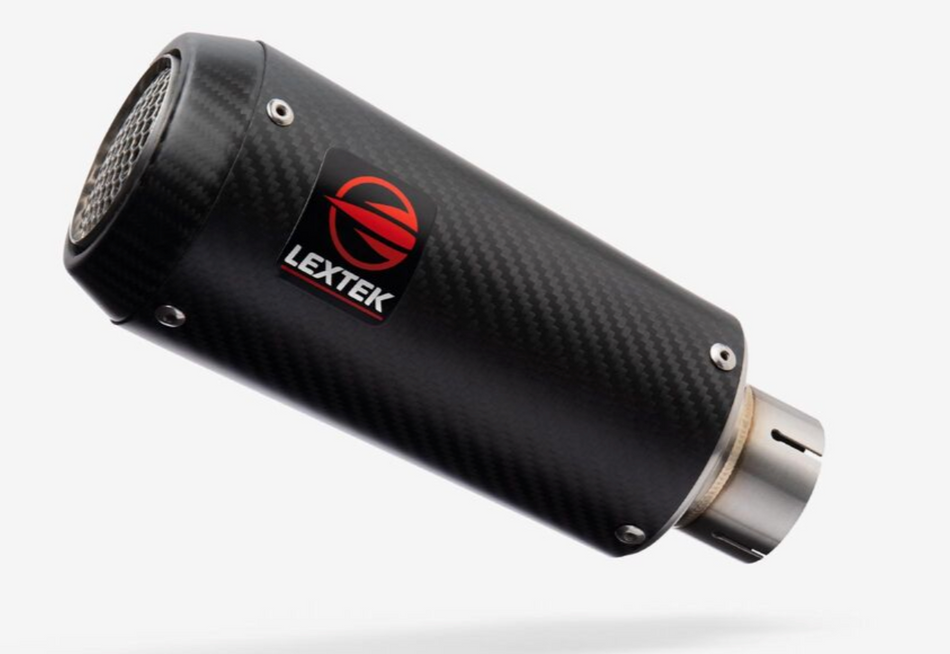 Triumph Street Triple 765 2017-24 Lextek Carbon Fibre CP9C 180mm Exhaust with Link Pipe