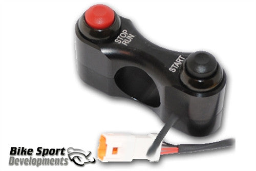 Ducati 899 959 1199 - 2 way Shell clamp bar mount - race bike handlebar switch assembly - Stop/Run Start