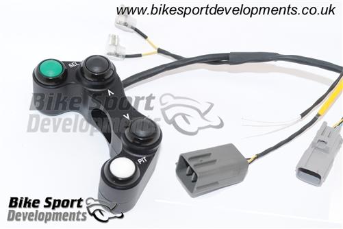 Suzuki GSXR1000 (2017) race/track bike handlebar switch assembly. 4 button left side (re-flash only)