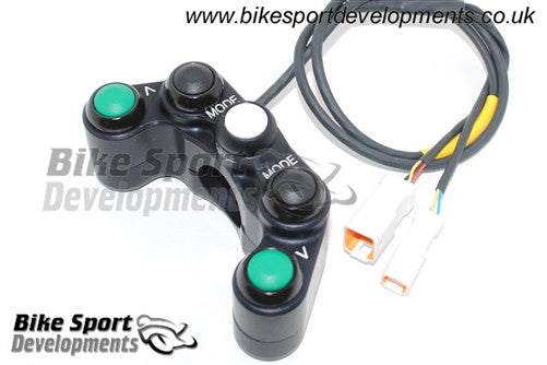 Ducati 1199R SL 1299 - 5 way Shell clamp bar mount - race bike handlebar switch assembly - Flipper +/- Select Mode Up/Down