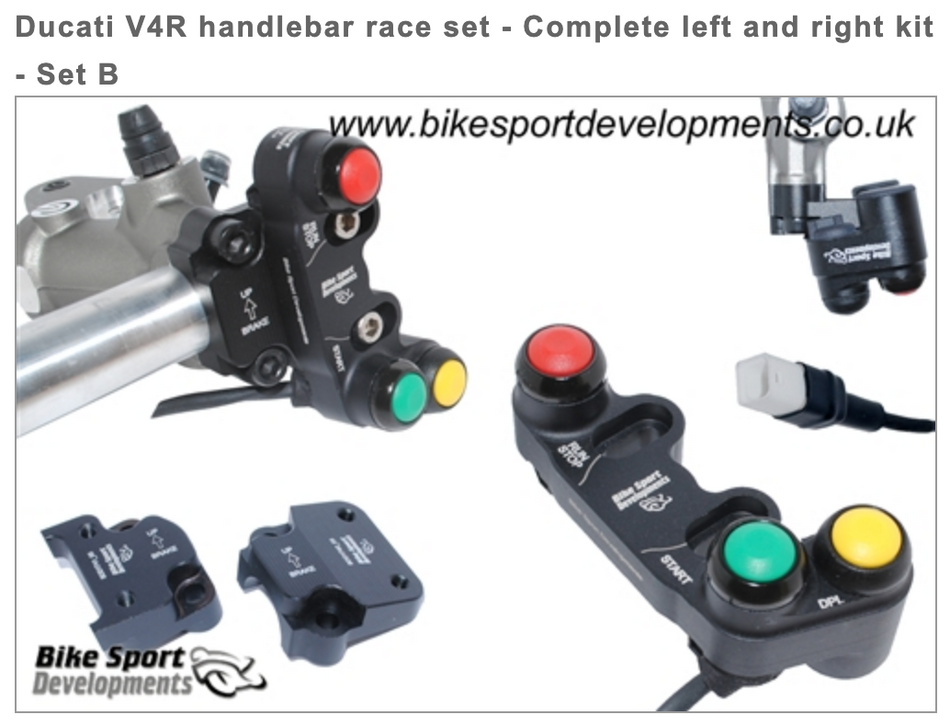 Ducati V4 Handlebar Race Set - Complete Left and Right Kit Set B
