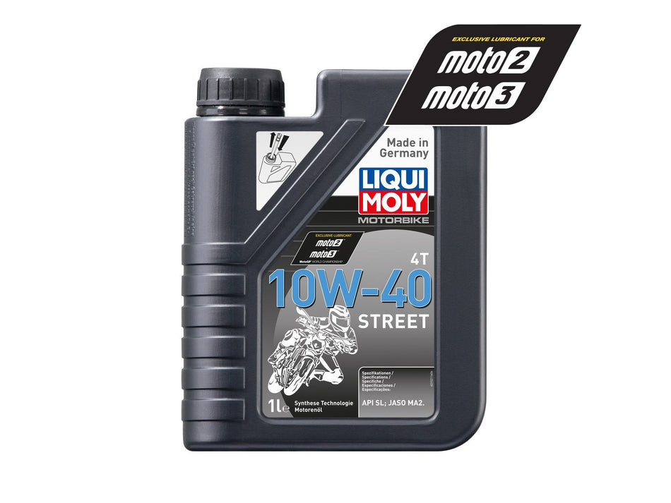 LIQUI MOLY - OIL 4-STROKE - SEMI SYNTH - STREET - 10W-40 - 1 LITRE