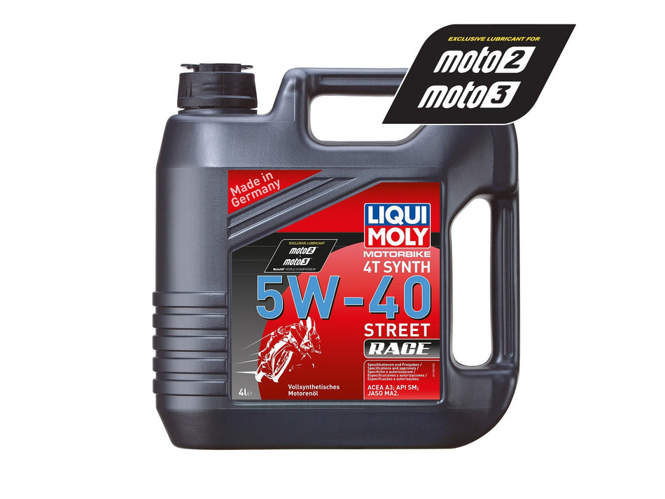 LIQUI MOLY - OIL 4-STROKE - FULLY SYNTH - STREET / RACE - 5W-40 - 4 LITRES