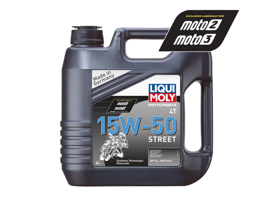 LIQUI MOLY - OIL 4-STROKE - SEMI SYNTH - STREET - 15W-50 - 4 LITRES