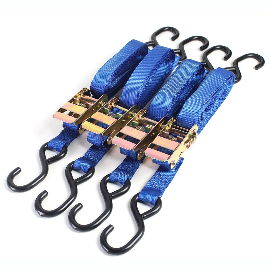 TIEDOWN 4 PIECE RATCHET BLUE 5M * 25MM